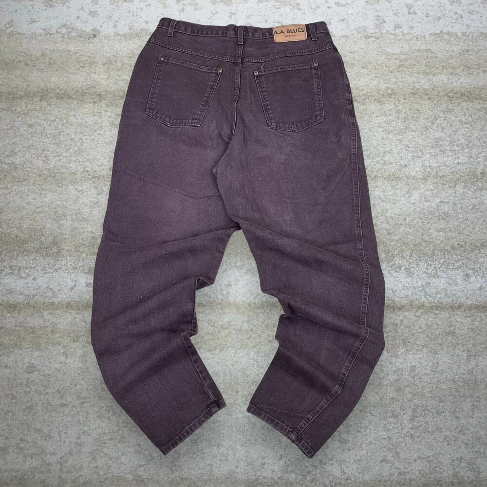 Vintage 90s LA Blues Jeans 34x30 Baggy Fit Chocolate Brown Wash Denim Tapered